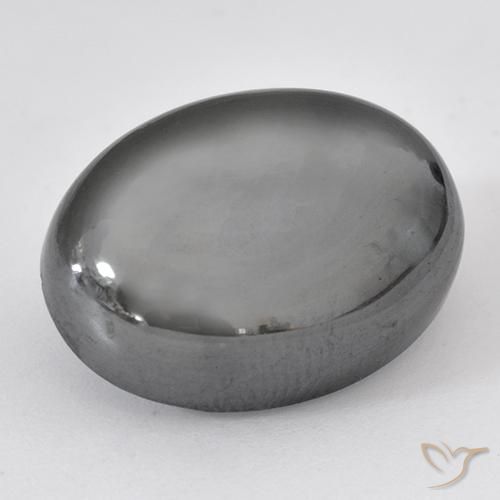 29.40ct Naturel Gris moyen Hématite, ovale, Opaque