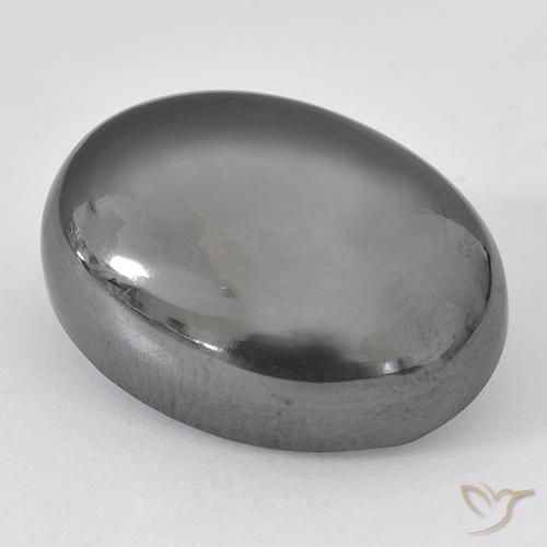 Hématite Gris moyen naturelle ovale, 29.40 ct, Opaque