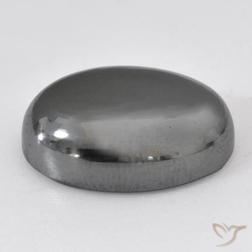 Hématite Gris moyen naturelle ovale, 29.40 ct, Opaque