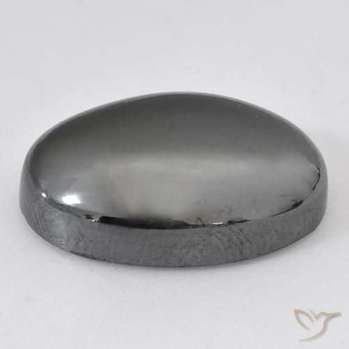 Hématite Gris argent naturelle ovale, 33.07 ct, Opaque