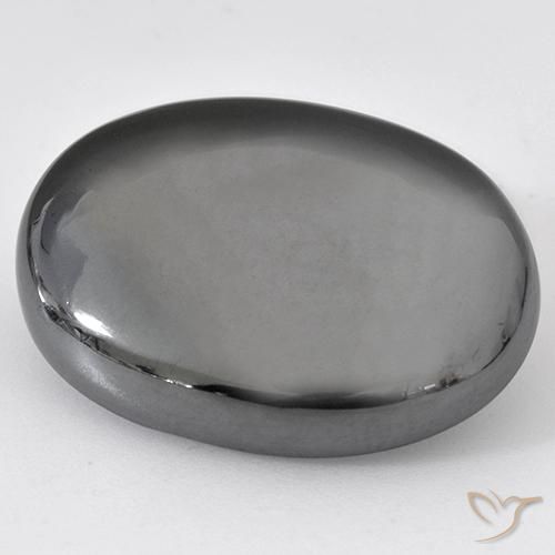 37.56ct Naturel Gris moyen Hématite, ovale, Opaque