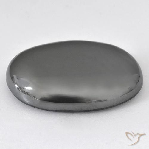 Hématite Gris moyen naturelle ovale, 37.56 ct, Opaque