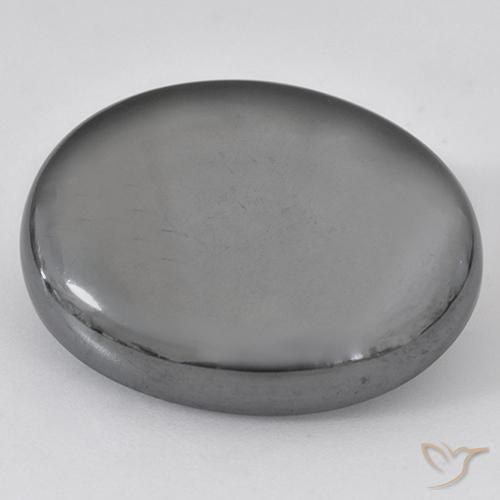 33.59ct Naturel Gris argent Hématite, ovale, Opaque