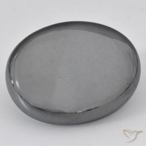 Hématite Gris argent naturelle ovale, 33.59 ct, Opaque