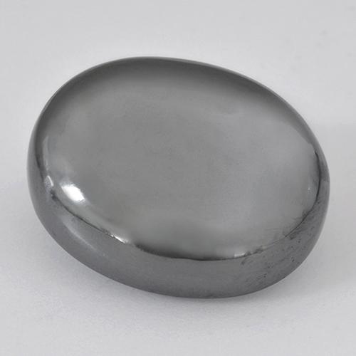 Hématite gris naturelle coupe ovale, 28,48 ct, opaque