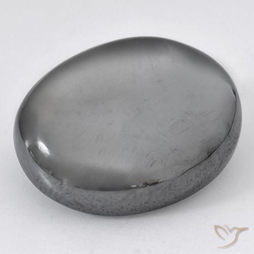 Hématite Gris argent naturelle ovale, 44.78 ct, Opaque