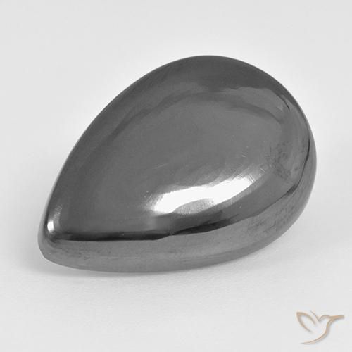Hématite Gris moyen naturelle En forme de poire, 29.01 ct, Opaque