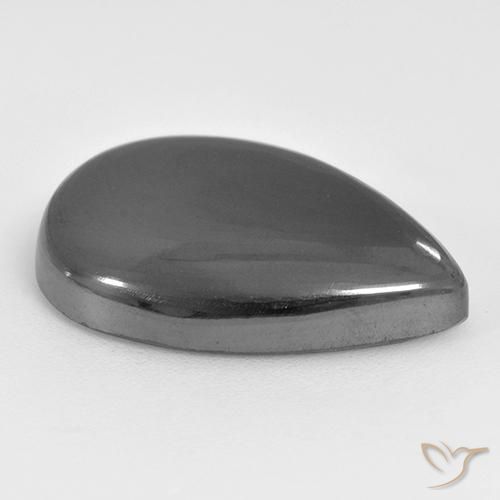 Hématite Gris moyen naturelle En forme de poire, 29.01 ct, Opaque