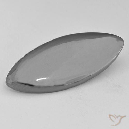 Hématite Gris argent naturelle Marquise, 15.80 ct, Opaque