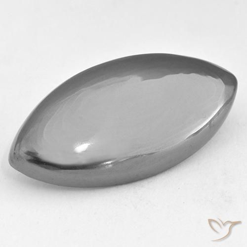 24.20ct Naturel Gris argent Hématite, Marquise, Opaque