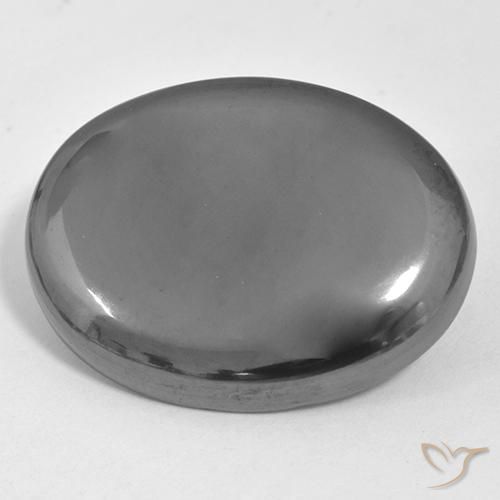 35.72ct Naturel Gris argent Hématite, ovale, Opaque