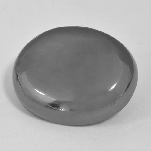 Hématite Gris moyen naturelle Coupe ovale, 24.76 ct, Opaque