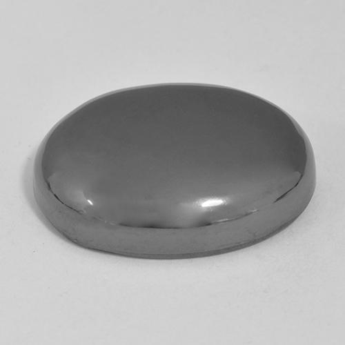 Hématite Gris moyen naturelle Coupe ovale, 24.76 ct, Opaque