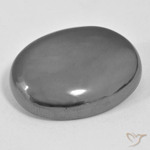 38.02ct Naturel Gris moyen Hématite, ovale, Opaque