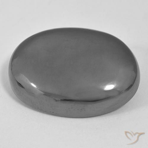 Hématite Gris moyen naturelle ovale, 38.02 ct, Opaque