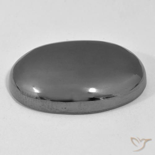 Hématite Gris moyen naturelle ovale, 38.02 ct, Opaque