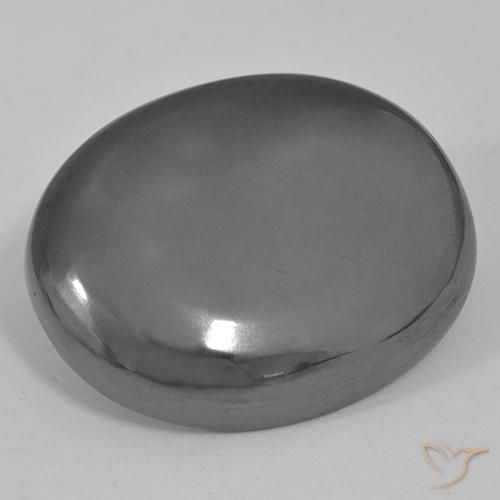 35.61ct Naturel Gris moyen Hématite, ovale, Opaque, Photo A