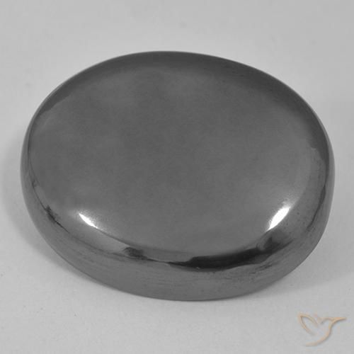 Hématite Gris moyen naturelle ovale, 35.61 ct, Opaque