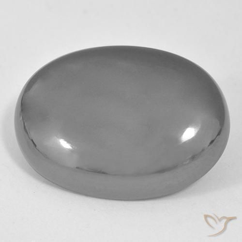 36.77ct Naturel Gris argent Hématite, ovale, Opaque