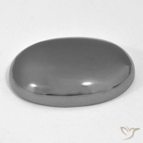 Hématite Gris argent naturelle ovale, 36.77 ct, Opaque