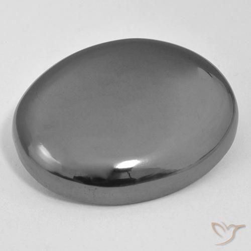 37.30ct Naturel Gris moyen Hématite, ovale, Opaque