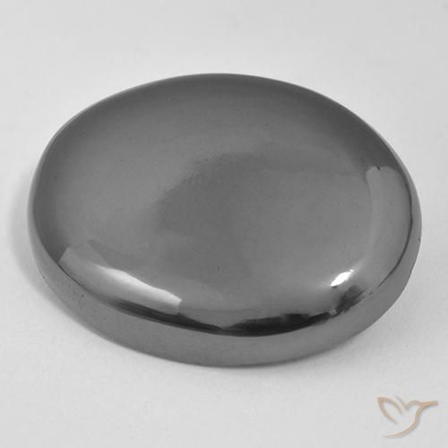 Hématite Gris moyen naturelle ovale, 37.30 ct, Opaque