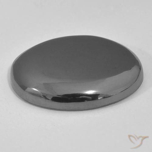 Hématite Gris moyen naturelle ovale, 37.30 ct, Opaque