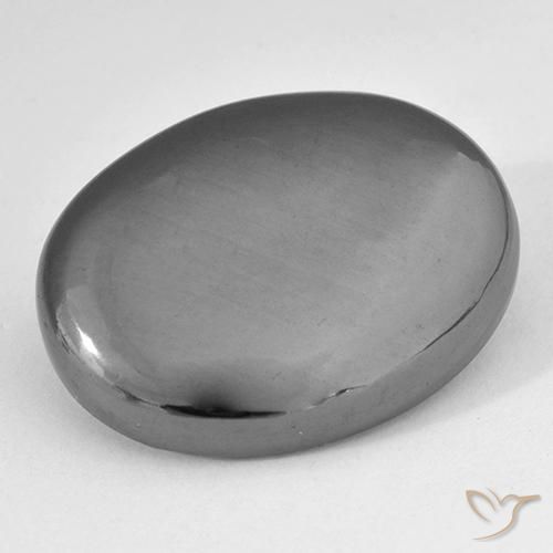 29.51ct Naturel Gris moyen Hématite, ovale, Opaque