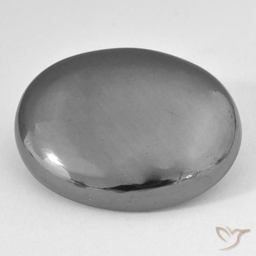 Hématite Gris moyen naturelle ovale, 29.51 ct, Opaque