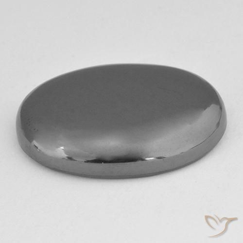 Hématite Gris moyen naturelle ovale, 29.51 ct, Opaque