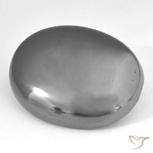 34.11ct Naturel Gris moyen Hématite, ovale, Opaque