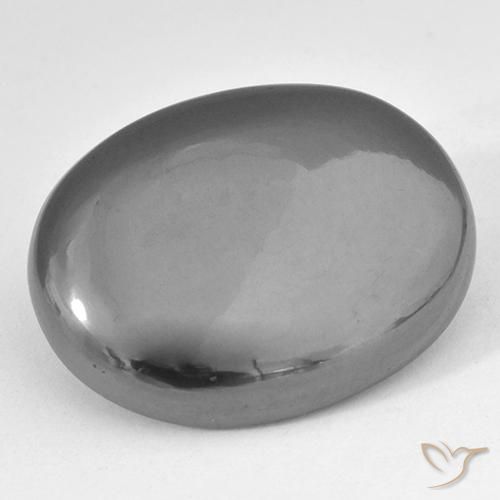 Hématite Gris moyen naturelle ovale, 34.11 ct, Opaque