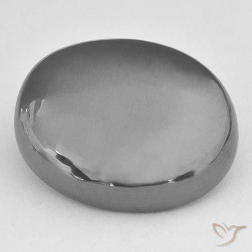 Hématite Gris moyen naturelle ovale, 33.52 ct, Opaque