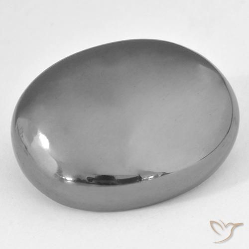 46.22ct Naturel Gris moyen Hématite, ovale, Opaque
