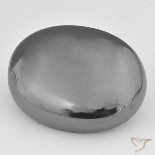 Hématite Gris moyen naturelle ovale, 46.22 ct, Opaque
