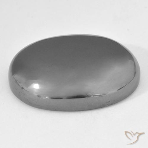 Hématite Gris moyen naturelle ovale, 46.22 ct, Opaque
