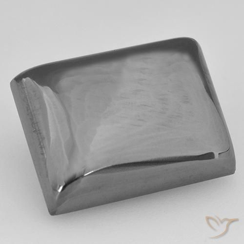 22.63ct Naturel Gris argent Hématite, Baquette, Opaque
