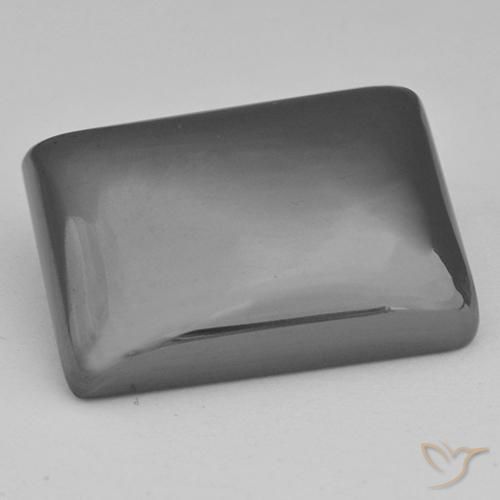 Hématite gris naturelle baguette, 33,48 ct, opaque