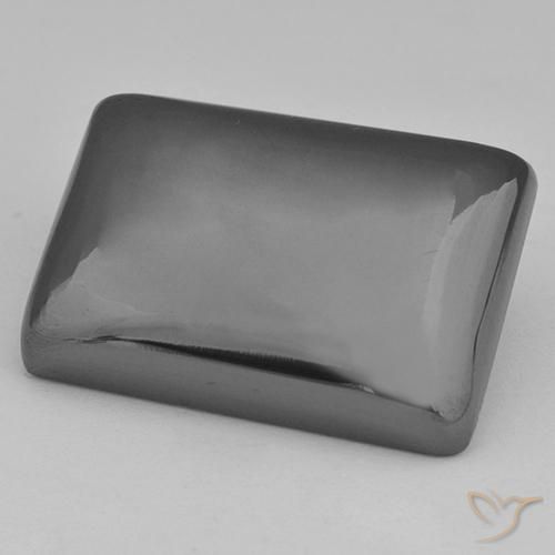 Hématite gris naturelle baguette, 33,48 ct, opaque