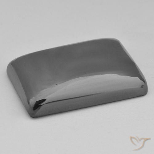 Hématite gris naturelle baguette, 33,48 ct, opaque