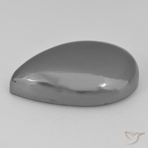 Hématite Gris argent naturelle En forme de poire, 40.28 ct, Opaque