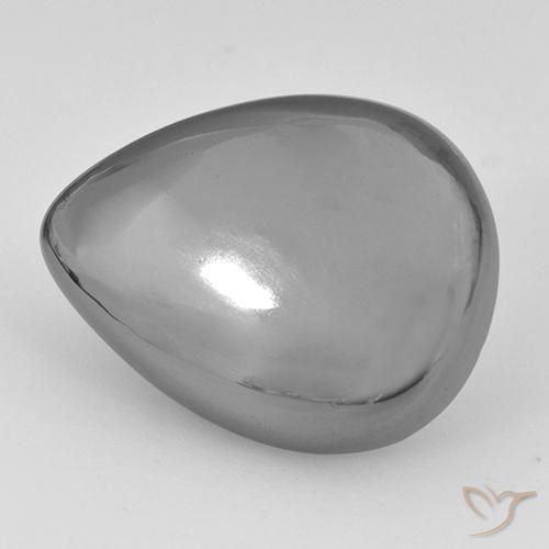 26.63ct Naturel Gris argent Hématite, En forme de poire, Opaque