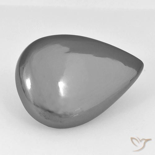 Hématite Gris argent naturelle En forme de poire, 28.42 ct, Opaque