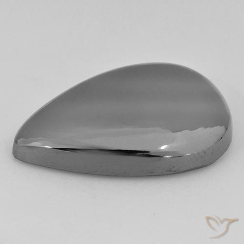Hématite Gris argent naturelle En forme de poire, 30.47 ct, Opaque