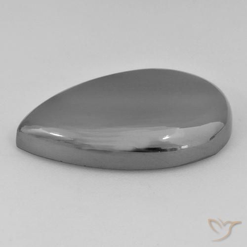 Hématite Gris argent naturelle En forme de poire, 31.43 ct, Opaque