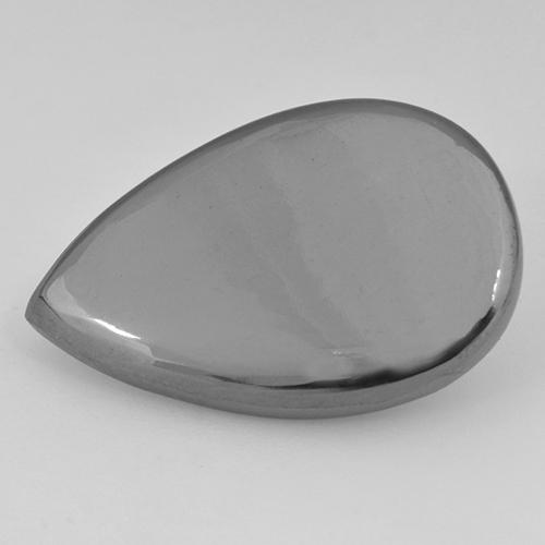 Hématite Gris moyen naturelle En forme de poire, 21.70 ct, Opaque