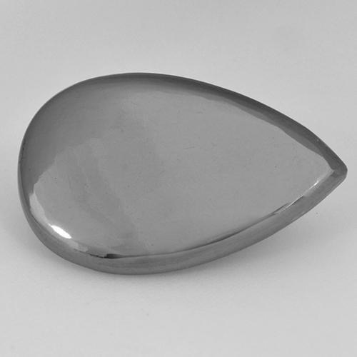 Hématite Gris moyen naturelle En forme de poire, 21.70 ct, Opaque