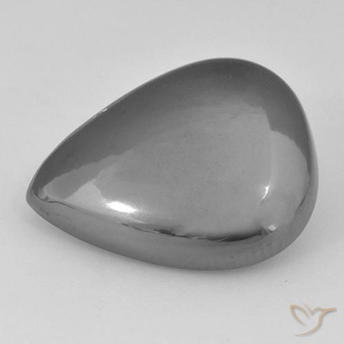 23.36ct Naturel Gris argent Hématite, En forme de poire, Opaque