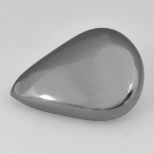 Hématite gris naturelle en forme de poire, 9,41 ct, opaque
