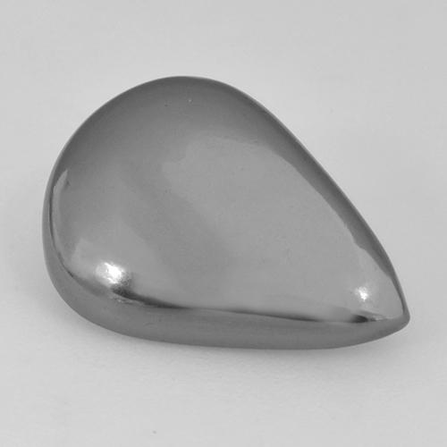 Hématite gris naturelle en forme de poire, 9,41 ct, opaque